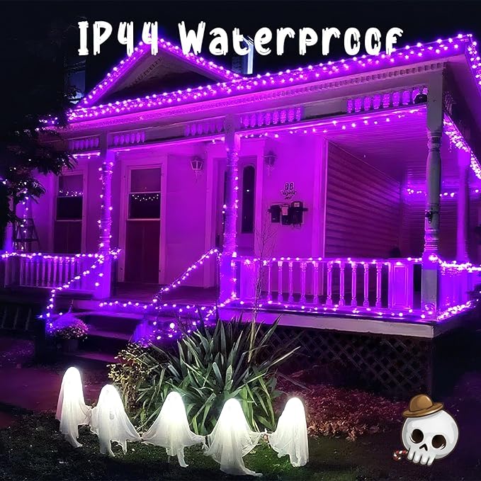 Connectable Purple String Lights, 2pack 164ft 400Led 13 Modes String Lights Plug in, Twinkle Light with Timer Indoor/Outdoor for Tree Party Halloween Decorations