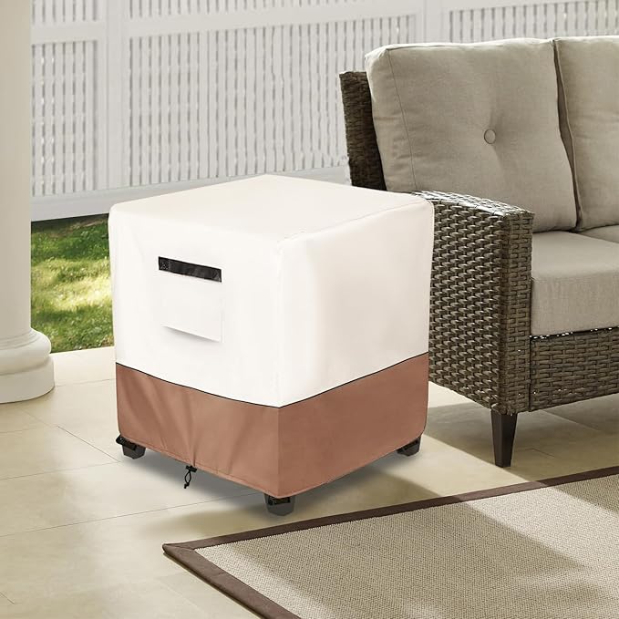 Outdoor Rocking Chair Side Table Cover, Heavy Duty All-Weather Patio Side Table Cover Fits Square Small Tables (13 x 16.5 x 17 Inches)