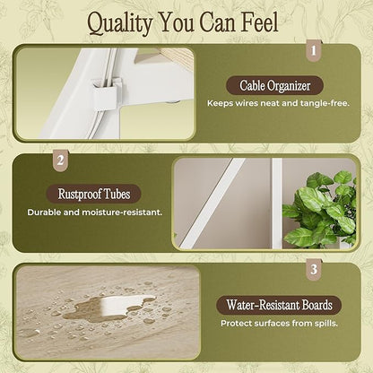 PRAISUN 65 Inch Plant Stand with Grow Light, 9 Tiered Indoor Plant Shelf with Larger Flower Holder, Music Note-shaped Stand with Top Ring Hook , Corner Plant Rack for Living Room, White