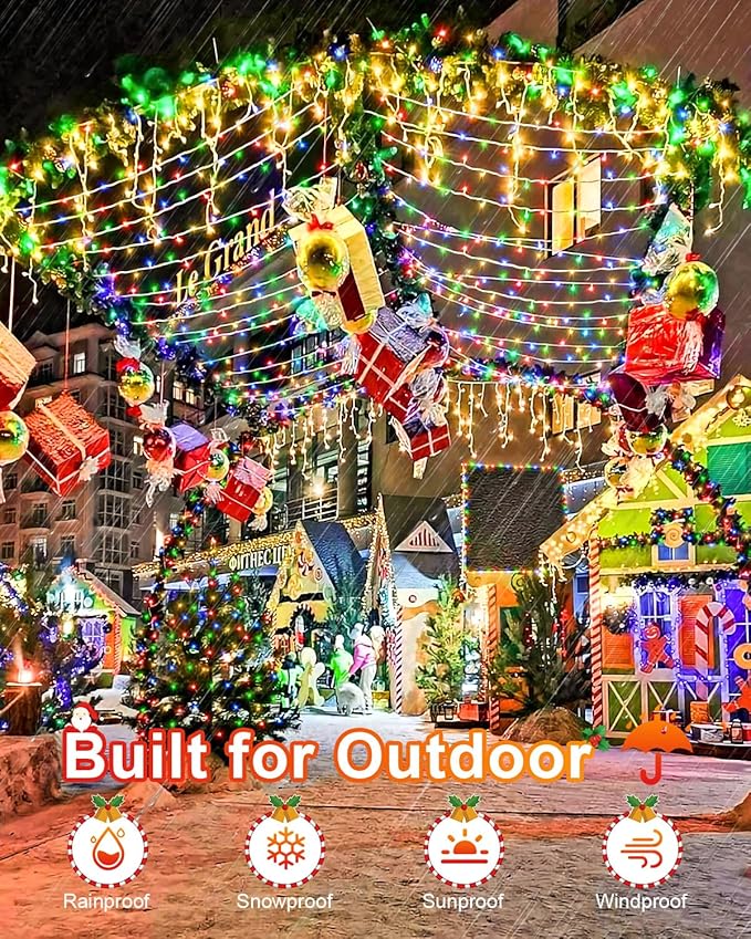 355FT 900 Christmas Lights, Extra Long Outdoor String Lights Waterproof, Timer & Memory, 8 Modes Dimmable Plug in Fairy Lights for Classroom Tree Patry Holiday Indoor Decorations, Multicolor