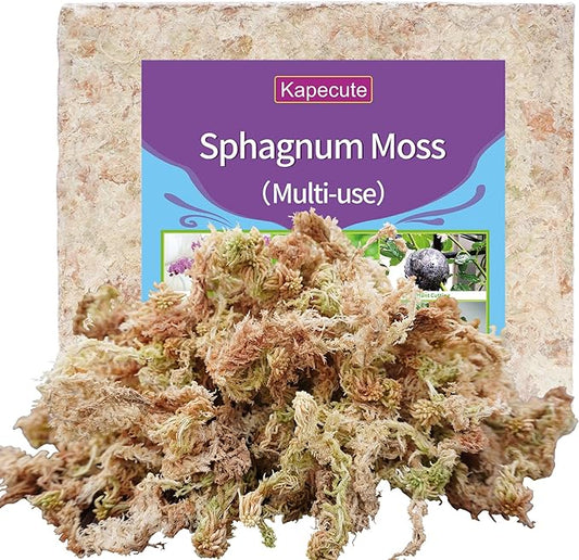 Sphagnum Moss 34QT for Plant Propagation, Great Orchid Potting Mix, Help with Maintain Humidity, 10oz