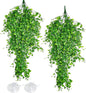 Hamiledyi Reptile Plants Tank Habitat Decorations 2 Pcs Artificial Leaves Habitat Decor with Suction Cup Fake Hanging Vines for Bearded Dragon, Leopard Gecko, Lizard, Chameleon, Snake