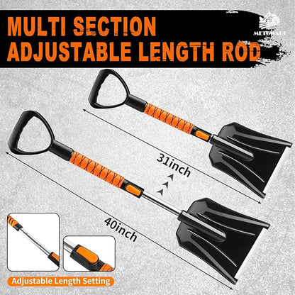 METOWARE 44'' Ice Scrapers and Snow Brush for Car Windshield with Snow Shovel with Ergonomic Foam Grip and 360° Pivoting Brush Head, Snow Brush for Car SUV Truck