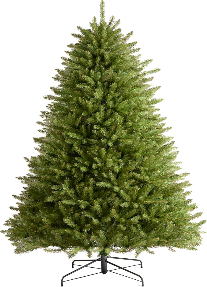 6.5FT Pre-lit Christmas Tree Premium Artificial Spruce Remote Control with 700 Warm White & Multi-Color Lights, Hinged/Feel Real/Realistic/Full Fir Dual Color Xmas Tree 6.5 Feet Outdoor
