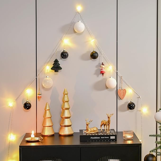 Black Glass Christmas Ball Ornaments for Christmas Tree, 2.36” Christmas Hanging Ornaments Set of 12 Xmas Baubles for Holiday Party Xmas Tree Decorations Gifts