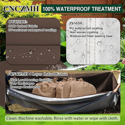 Heavy Duty Patio Sofa Covers Waterproof, Outdoor 3-Seater Couch Cover Waterproof, 600D Outdoor 2-Seater Loveseat Furniture Covers with Air Vent Handle 70''W x 30''D x 24''H/ 35''H Brown