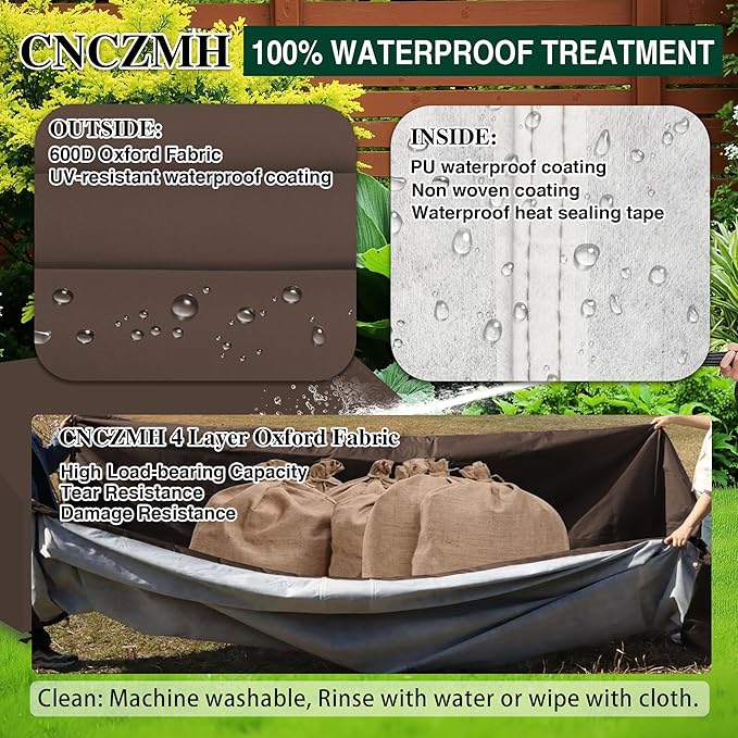 Heavy Duty Patio Sofa Covers Waterproof, Outdoor 3-Seater Couch Cover Waterproof, 600D Outdoor 2-Seater Loveseat Furniture Covers with Air Vent Handle 48''W x 28''D x 24''H/ 35''H Brown