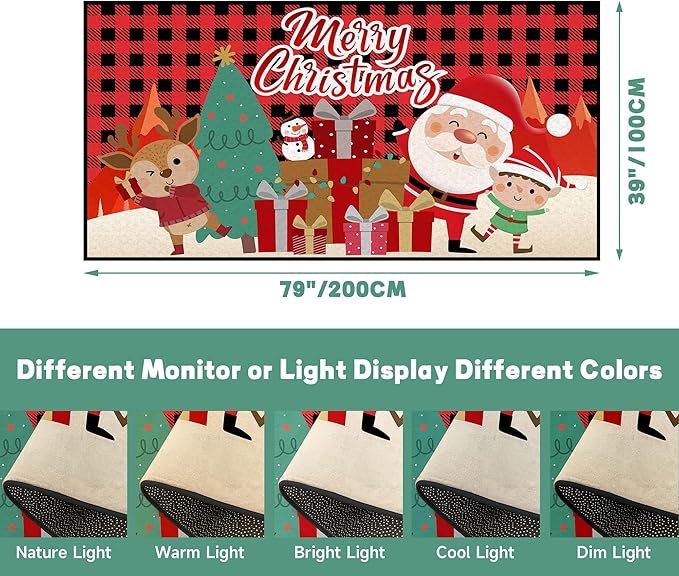 Christmas Rug Merry Xmas Door Mat Non-Slip Indoor Outdoor Front Door Doormat Living Room Bedroom Entrance Rug Happy Xmas Floor Decor Home Festive Decoration,79" X 39"