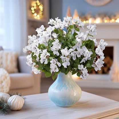 4 Pcs Artificial Flowers Bougainvillea Outdoor Artificial Plants Faux Flowers with Stems Silk Flowers for Wedding Porch Living Garden Decor(4PCS,White)