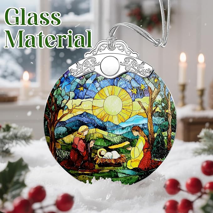 Christmas Ornament, Christmas Tree Decor, Christian Ornament, Nativity Scene, Religious Home Decor, Christian Gifts, Religious Gifts, Gift Exchange, Gift Idea - Pattern D