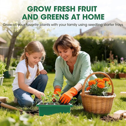 5 Packs Seed Starter Tray with Humidity Dome, Seed Starter Kit with Transparent Drain Hole Base Indoor Greenhouse Mini Propagator for Seeds Growing Starting(60 Cell Trays, Green)