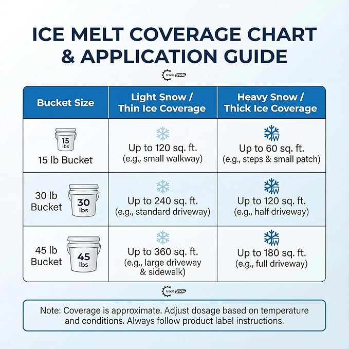 Pet-Friendly Ice Melt - Fast Acting Magnesium Chloride Formula, Safer for Pets & Surfaces, 15lb Bucket with Scoop