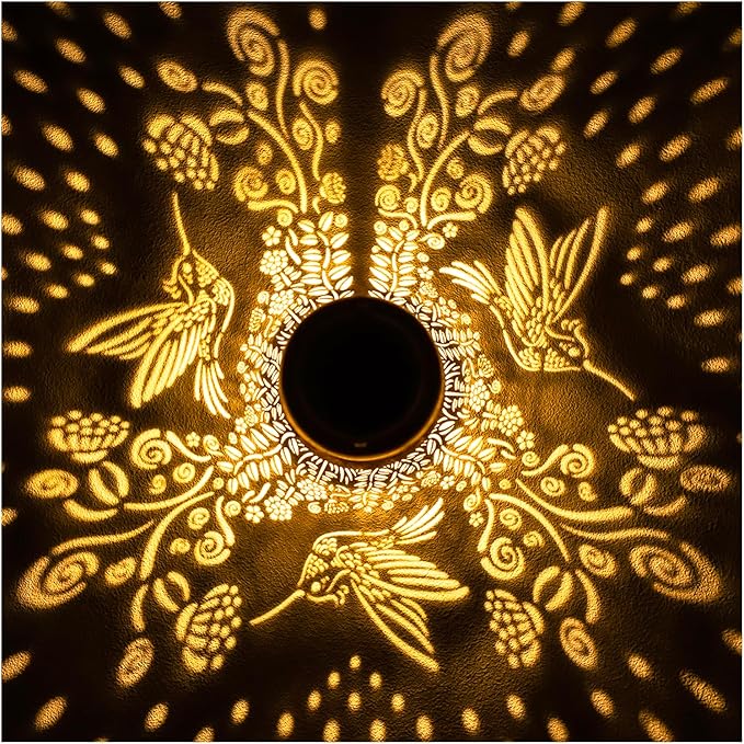 Hummingbird Solar Lanterns Outdoor Hanging Waterproof Solar Lights Hummingbird Gifts for Women Men Metal Bird Decorative LED Lanterns for Outside, Patio, Landscape, Yard Decor, Garden Decorations