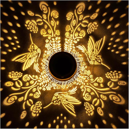 Hummingbird Solar Lanterns Outdoor Hanging Waterproof Solar Lights Hummingbird Gifts for Women Men Metal Bird Decorative LED Lanterns for Outside, Patio, Landscape, Yard Decor, Garden Decorations