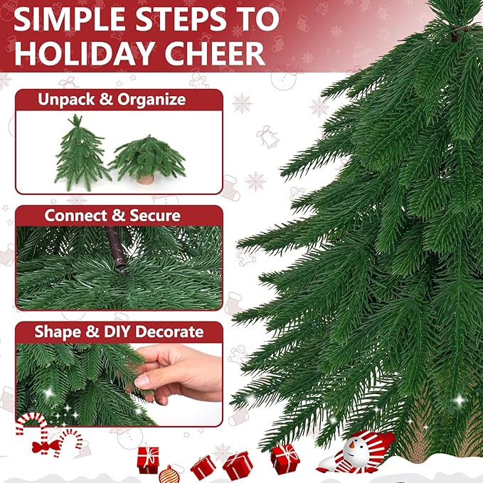 20IN Small Mini Christmas Tree for Tabletop, 1PC Artificial Desktop Christmas Tree with Norfolk Pine Top Design, Small Xmas Tree with Burlap Base for Table Desk Home Christmas Decor