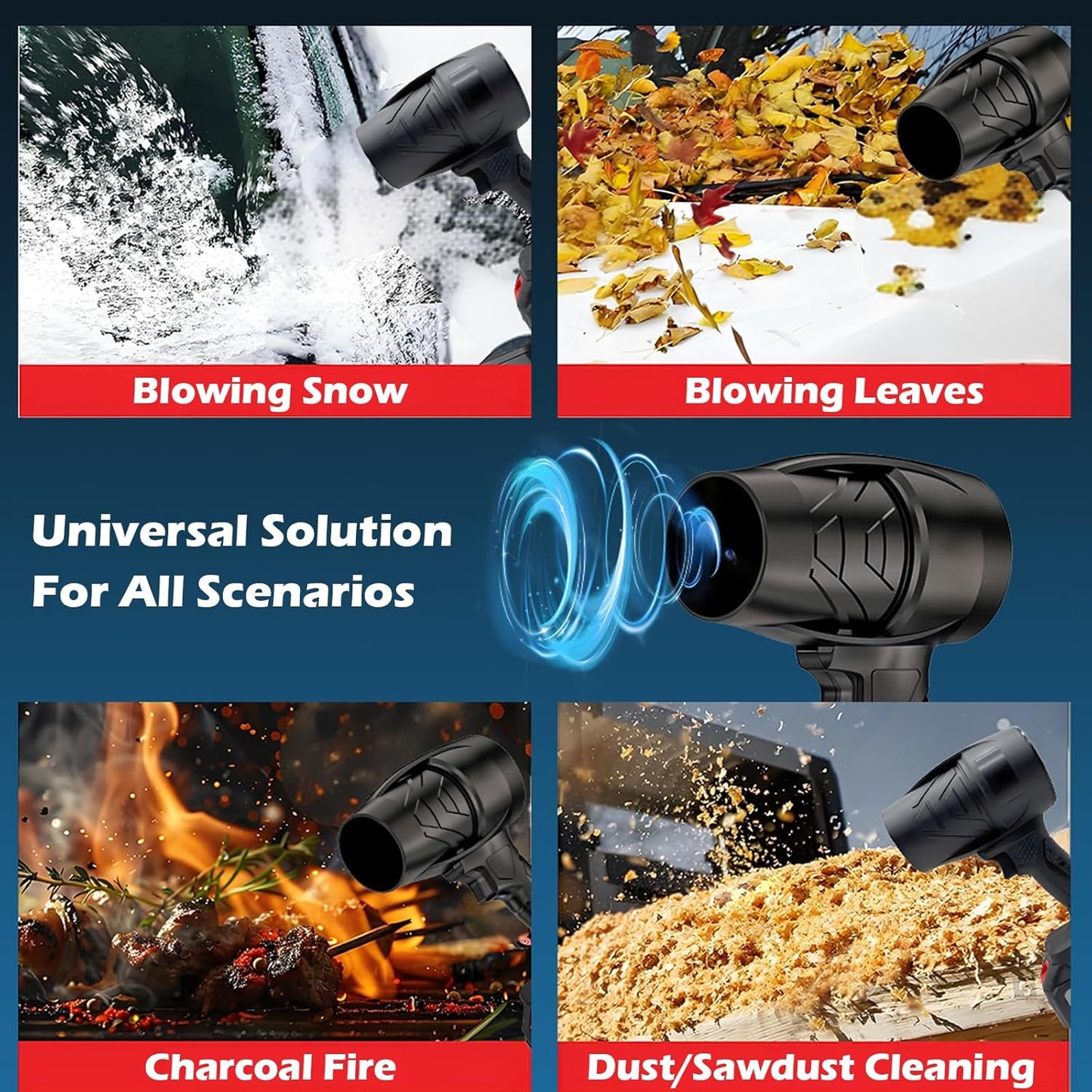 Cordless Leaf Blower - Handheld Leaf Blower with Battery and Fast Charger, High-Speed Motor and Adjustable Speed Design, Portable Dust Cleaner for Patio Cleaning, Lawn Care