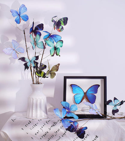 Artificial Butterfly, Silk Butterflys, Butterflies for Crafts for Floral Arrangements, 3D Butterfly Stakes Decor, Patio Plant Pot, Flower Bed Home Decor