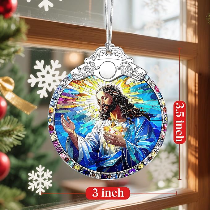 Jesus Christ Ornament, Christmas Ornament, Christmas Decoration, Religious Holiday Decor, Gifts for Christian, Religious Gifts, Gift Exchange, Gift Idea - Pattern A