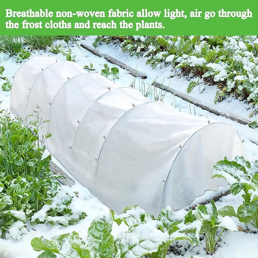 POILKMNI 10'x50' Plant Covers Freeze Protection - Plant Covers for Winter, Frost Cloth Tree Freeze Protection, Frost Blankets for Outdoor Plants, Winter Floating Row Cover