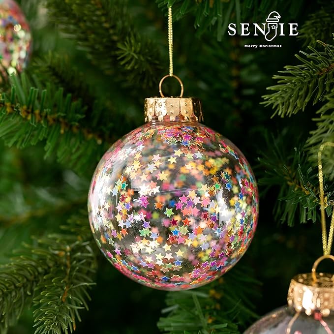 Christmas Ornaments Ball Set-Shatterproof Clear Plastic Decorative Baubles for Xmas Tree House Holiday Wedding Party Decoration,20cs Rose Gold