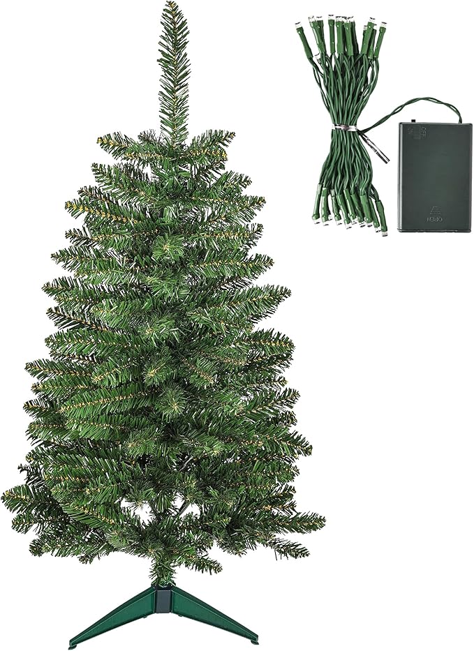 3FT Christmas Tree for Tabletop in Green– Mini Xmas Tree with 163 Branch Tips, Foldable Metal Base, Easy Assembly – Ideal for Home, Office, Apartment, or Holiday Décor