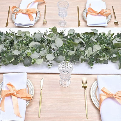 Dolicer 10 Packs 6FT Artificial Eucalyptus Garland, Faux Greenery Garland Hanging Fake Silver Dollar Eucalyptus Leaves Vines for Wedding Backdrop Arch Table Wall Party Home Decor