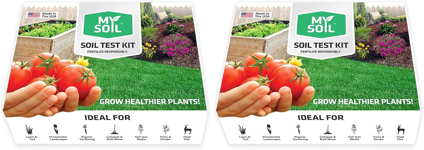 MySoil Soil Test Kit 2 Pack, Unlock Your Lawn & Garden Potential, Complete & Accurate Nutrient and pH Analysis with Recommendations Tailored to Your Soil and Plant Needs