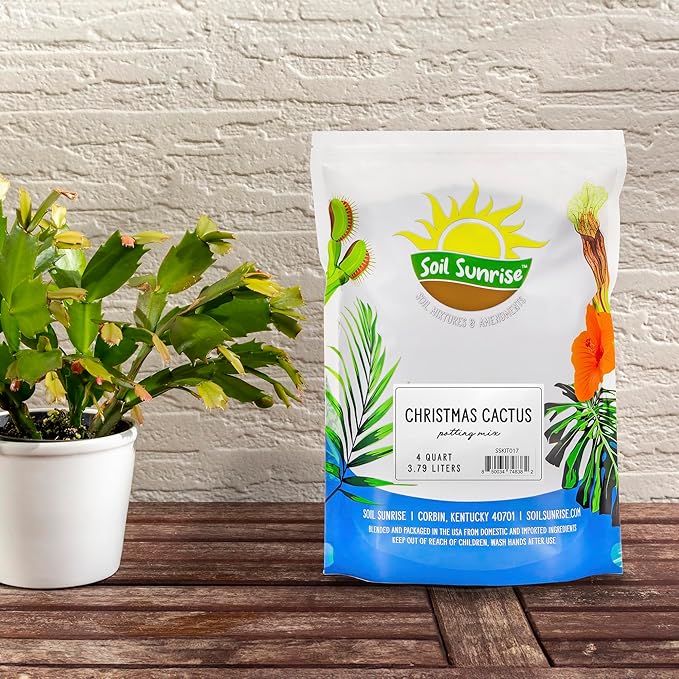 Soil Sunrise Christmas Cactus Potting Soil Mix (4 Quarts) Custom Blend for Xmas, Easter, and Thanksgiving Cactus Tropical Indoor Houseplants