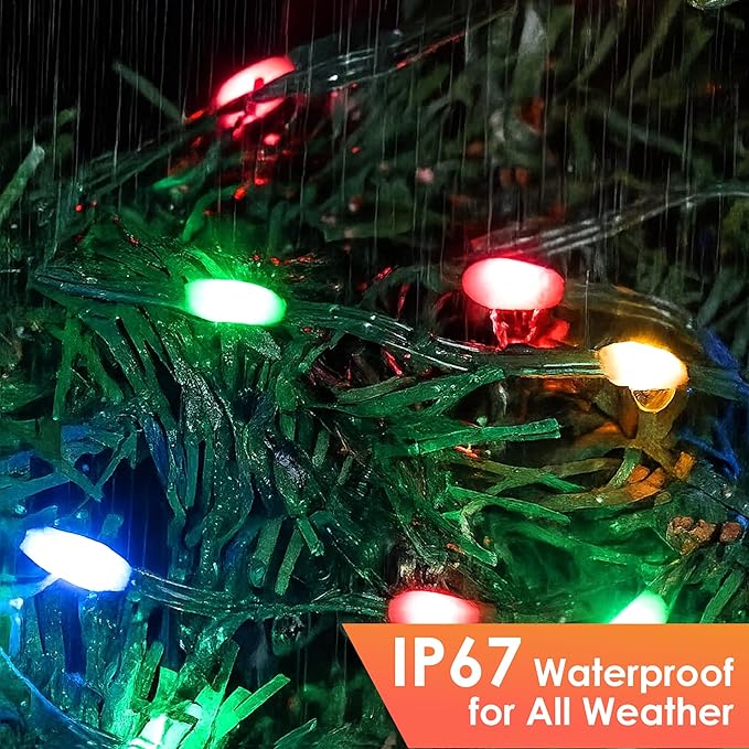 Christmas Lights 1200 LED 394 FT, IP67 Waterproof Christmas Tree Lights with 8 Modes, Outdoor String Lights with Timers & Memory Function, Xmas Light for Holiday Decor (Multicolored)
