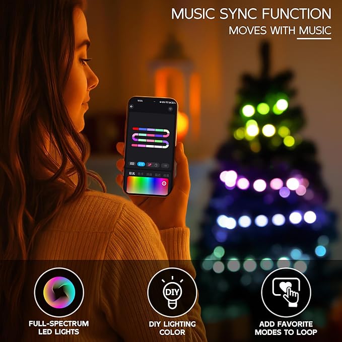 Black 3ft Christmas Tree with Lights, Small 36inch Artificial Tree Mini Table Top Decorations, Xmas Desk Tree with 80 Colored Lights, 200 Branch, Holiday Decor for Home,Indoor Office Tabletop