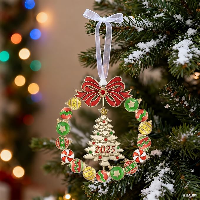 Laraine Christmas Tree Ornaments – Decorative Rotation Hanging Pendant of Car Charm Holiday Keepsake Gift Home Decor (Gold-New Tree (2025))