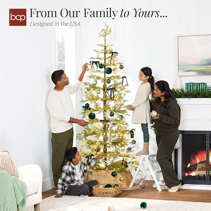 Best Choice Products Pre-Lit Sparse Christmas Tree 7.5ft Artificial Pine Holiday Décor Aspen Noble Fir w/ 2-in-1 White & Multicolor LED Lights