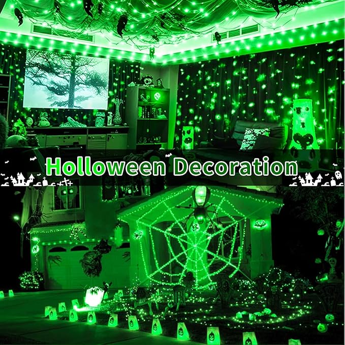 JXLEDAYY 403 FT 1000 LED Christmas Lights Outdoor Fairy Lights Plug in Clear Wire String Lights Waterproof 8 Modes Timer for Outside House Tree Garden Patio Yard Party Holiday Decorations-Green