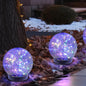 Solar Globe Lights Outdoor Waterproof-Solar Balls-Solar Garden Lights-Orbs for Outside 2 Pack Cracked Glass Ball for Lawn Patio Yard Backyard Decorations