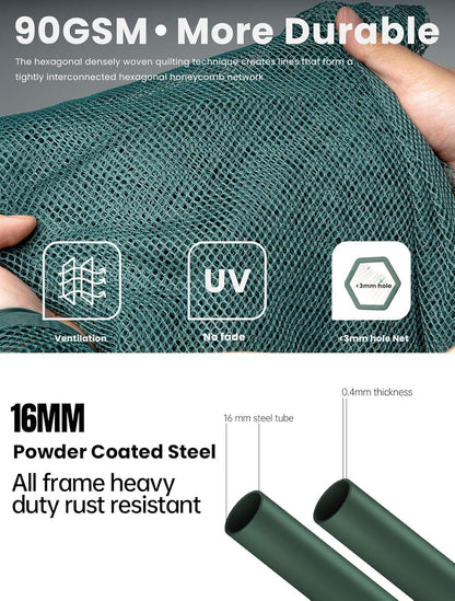 Poray Large 12.3X4FT Tunnel Plant Netting Cover,6FT Tall Crop Cage Tomato Netting for Vegetables&Fruits,Durable Gardening Net for Plant and Animals