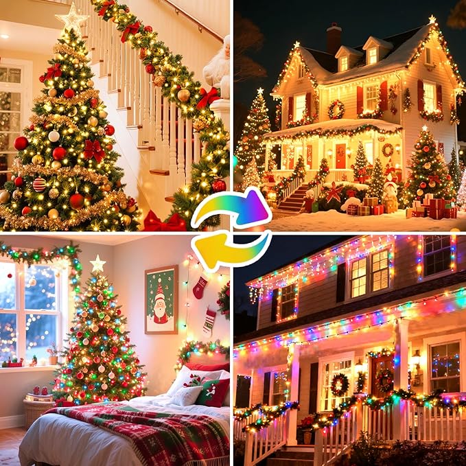 328 FT 1000 LED String Lights Outdoor Indoor, Christams String Lights Waterproof 8 Modes & Timer, Fairy Lights Plug in for Bedroom, Weeding, Patio, Party, Holiday,Christmas Decor