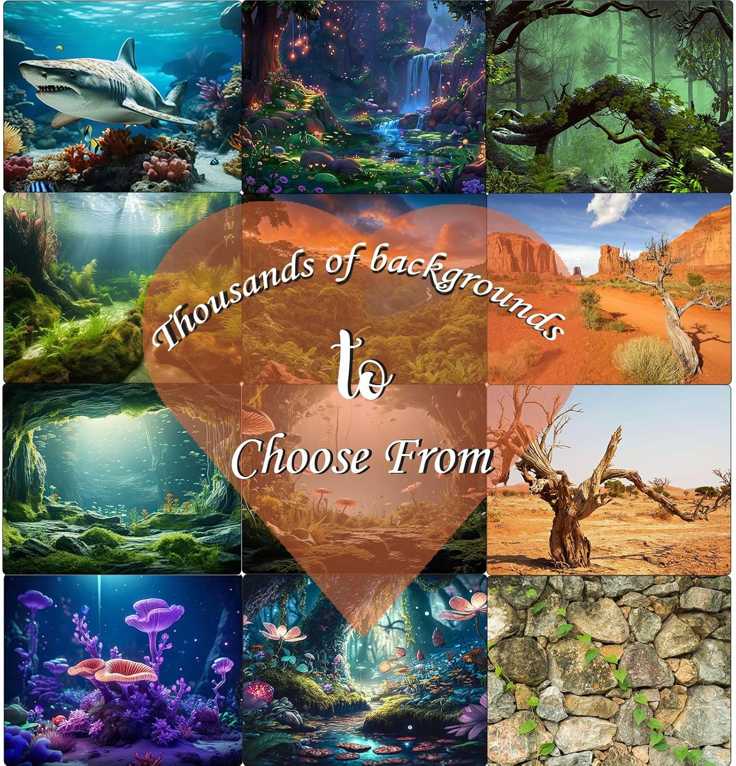 Aquarium Background Various Underwater Grass Plants Aquarium Backdrop Vivid and Fresh Green Aquatic Plants Stone River Bed and Dead Wood Yellow Stone Fish Tank Background 72x24in