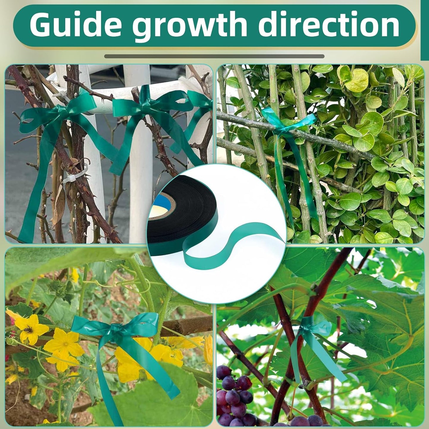 Plant Tape 10 Pack, Garden Tape and Plant Ties for Outdoor Plants, 200FT Length, 1/2 Inch Width, 150um Thickness, for Tomato Grape Vine Grafting, Vegetables Garden Use