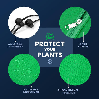 SCRUBIT Plant Covers Freeze Protection, 78"W x 94"H Frost Cloths for Outdoor Plants & Fruit Trees with Zipper and Drawstring, Thick Winter Plant Covers - Tree Frost Blankets for Shrubs