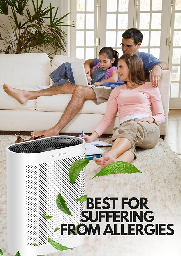 Office Air Purifier with 3-in-1 HEPA Filter Desktop Air Cleaner for Smoke, Dust, Pet Dander, HEPA Air Purifier for Home and Bedroom (EPI810)