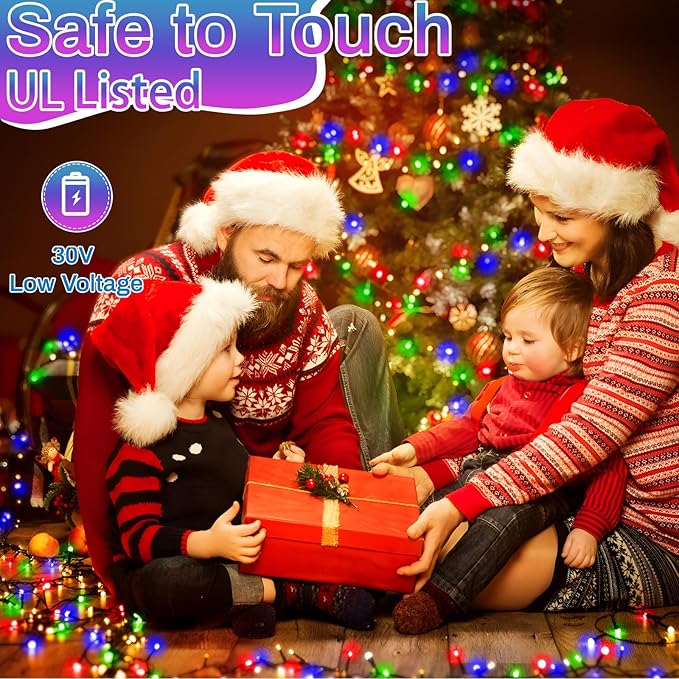 Christmas Lights 1000LED 98FT Waterproof Outdoor Timer 8 Modes Twinkle Fairy Lights LED String Lights Indoor Christmas Tree Lights for Wedding Party Yard House Decor