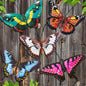 Metal Butterfly Wall Decor - 5 Pack Lifelike Butterflies Wall Art Sculpture Hanging Decorations for Indoor or Outdoor, Yard Patio Fence Garden Decoration