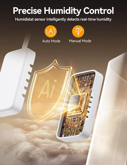 VAGKRI 12L Humidifiers for Large Room, Last 120 Hours, Cover up to 1000ft², Top Fill Ultrasonic Cool Mist Humidifier, 3 Mist Level, 24H Timer, Essential Oil Diffuser Humidifiers For Bedroom, Home