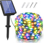 Solar String Lights 120LED 40FT, IP67 Waterproof String Lights for Outside with 8 Lighting Modes, Upgraded Solar Panel Fairy Lights for Garden Party Wedding Decorations (Multicolor)