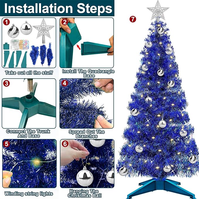 Dual Color Change & Timer 4 Ft Christmas Tree with 8 Mode 100 Warm White & Colorful Light 18 DIY Ball Ornaments 3D Star Battery Operated Small Xmas Tree Table Indoor Holiday Party Decor