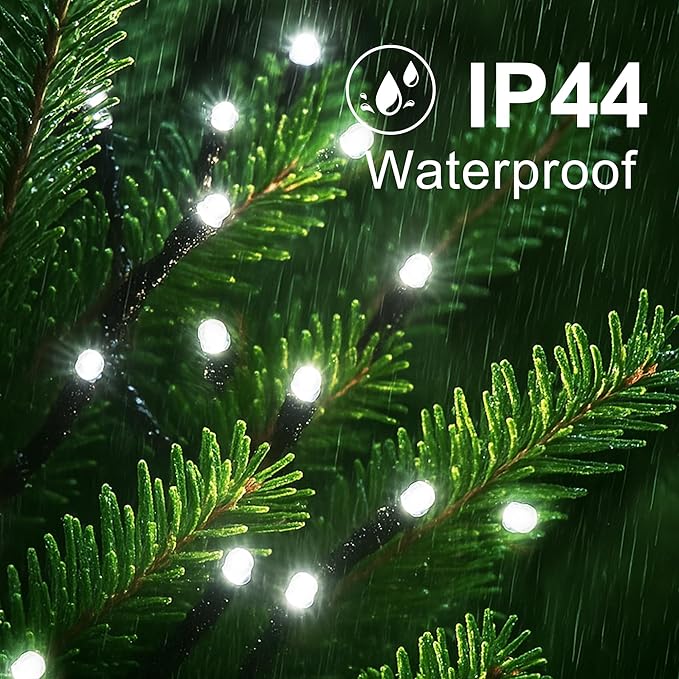 String Lights Outdoor & Indoor, 2Pack 600 LED Christmas Lights, 210ft Plug-in Waterproof Twinkle Light with 8 Modes for Xmas Tree Halloween Wedding Party Garden Patio Decorations(White)