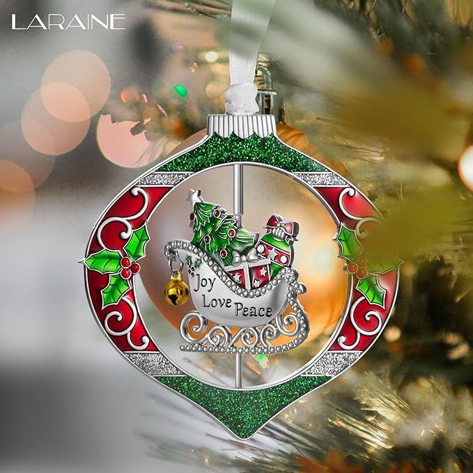 Laraine Christmas Tree Ornaments – 2025 Decorative Rotation Hanging Pendant of Car Charm Holiday Keepsake Gift Home Decor (Sleigh (2025))