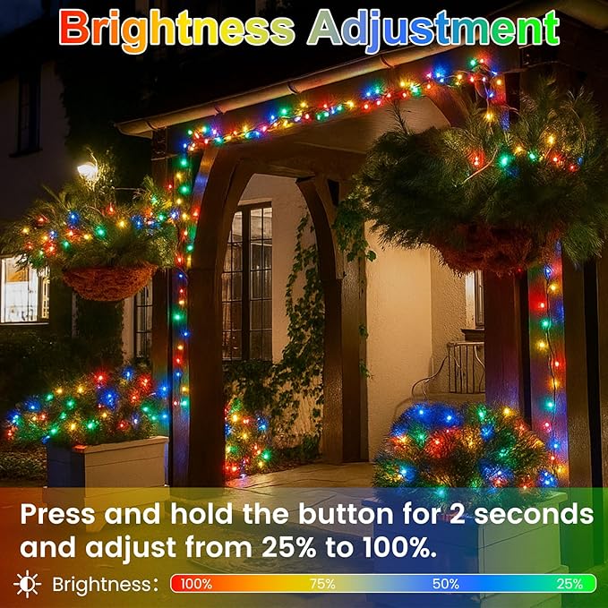 Connectable 200 LED Christmas Lights Indoor Outdoor with Timer, 66FT 13 Modes Multicolor String Lights Waterproof, Twinkle Fairy Lights Plug in Clear Wire for Christmas Tree, Bedroom, Classroom Decor