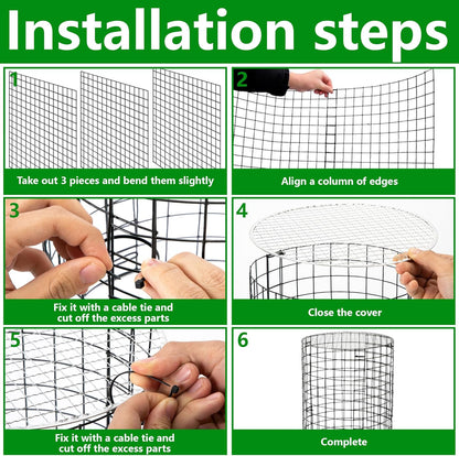 Adnee 8 Pack Wire Plant Protector with Cover-20" x 11" Detachable Metal Plant Protectors Mesh-Garden Plant Protectors for Flower Vegetable to Keep Animals Out