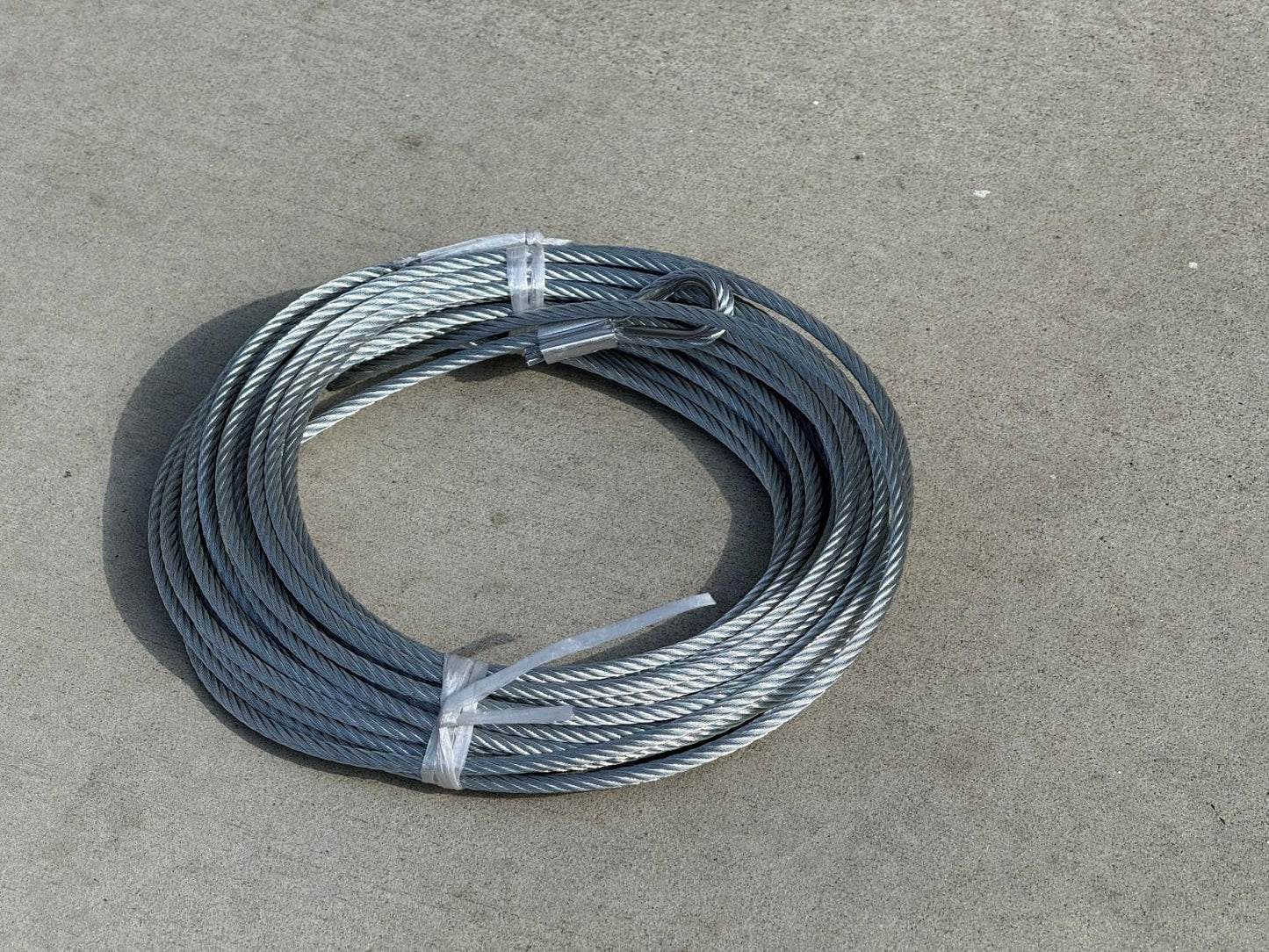 Sandbaggy 3/16" x 50 ft Galvanized Braided Steel Cable w/Looped End (7x19 Wire Rope) (10, Silver, 3/16" x 50 ft)